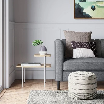 Darien Pouf Textured Neutral - Threshold™ 3 Darien Pouf Textured Neutral - Threshold™