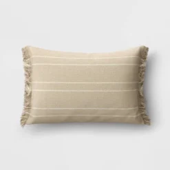 Textured Linen Striped Throw Pillow Neutral - Threshold™ -Threshold™ GUEST 06f921ce 8469 4689 90ae 595c1954d5db