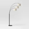 82"x56" Avenal 3-Head Shaded Arc Floor Lamp Black - Threshold™: Adjustable Standing Light For Living Room -Threshold™ GUEST 07f28af7 9cb9 44c2 9ebe 8af798f43cf7