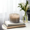 14oz Lidded Gray Glass Jar Crackling Wooden 3-Wick Candle With Clear Label Ocean Air + Moss - Threshold™ -Threshold™ GUEST 084dad97 838f 4afa 929c 6f86e48b2e83
