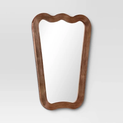 22"x30" Ribbed Wood Wall Mirror - Threshold™ 4 22"x30" Ribbed Wood Wall Mirror - Threshold™ - Image 2