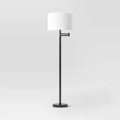Metal Column Swing Arm Floor Lamp Black/White - Threshold™ 9 Metal Column Swing Arm Floor Lamp Black/White - Threshold™ -Threshold™ GUEST 0b572553 9e4a 4352 9d32 63a09bdeccc9 1