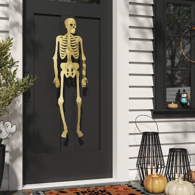 45" Halloween Metal Posable Skeleton Gold - Threshold™ 3 45" Halloween Metal Posable Skeleton Gold - Threshold™