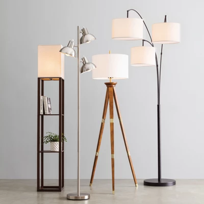 60"x16" Tripod Floor Lamp Oak Tone Wooden Finish - Threshold™: Elegant Standing Lighting, 3-Way Switch, UL Listed 9 60"x16" Tripod Floor Lamp Oak Tone Wooden Finish - Threshold™: Elegant Standing Lighting, 3-Way Switch, UL Listed - Image 7