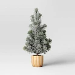 Artificial Plant Snowy Tree In Wood Pot - Threshold™ -Threshold™ GUEST 155255c5 6673 4e47 87d9 5e9409ec016b