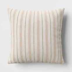 Cotton Flax Woven Striped Square Throw Pillow - Threshold™ -Threshold™ GUEST 198ca62a 31c1 4b5d b1dc 9f59aefb0017