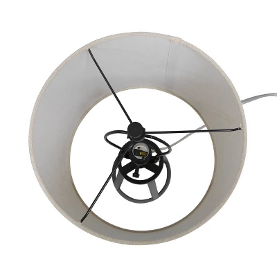 Medium Modern Industrial Assembled Table Lamp Black - Threshold™: UL Listed, Cotton-Linen Shade, Metal Body, No Bulb Included 10 Medium Modern Industrial Assembled Table Lamp Black - Threshold™: UL Listed, Cotton-Linen Shade, Metal Body, No Bulb Included - Image 8