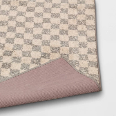 2'6"x4' Checkerboard Plush Accent Rug - Threshold™ 5 2'6"x4' Checkerboard Plush Accent Rug - Threshold™ - Image 3