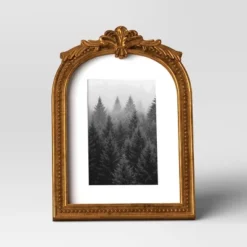 5"x7" Matted To 4"x6" Ornate Arch Table Frame Antique Brass - Threshold™ -Threshold™ GUEST 302d0485 c43c 4a76 850e f966ecd8672a