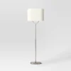 Modern Ring Floor Lamp Brushed Nickel Finish - Threshold™: ETL Listed, Cotton/Polyester Shade, Metal Body -Threshold™ GUEST 32226316 9708 4528 a85f f8f3842c3d71