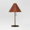 Table Lamp With Leather Shade Brown - Threshold™: Metal Base, Cone Shape, No Assembly, SGS Certified, 20" Height -Threshold™ GUEST 32321483 36e5 473e 8af6 d4fa236f686b