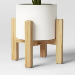 Artificial Leaf In Wood Planter - Threshold™: Lush Taro, White Stoneware Pot, Indoor Decor -Threshold™ GUEST 33d6b6ba c9d1 4d40 8742 4bc3a3088cc0