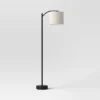 Downbridge Floor Lamp With Shade Black/Tan - Threshold™: Ambient Light, Metal Base, Linen Drum -Threshold™ GUEST 35e114c3 d6e3 4795 8709 3cd480095b96