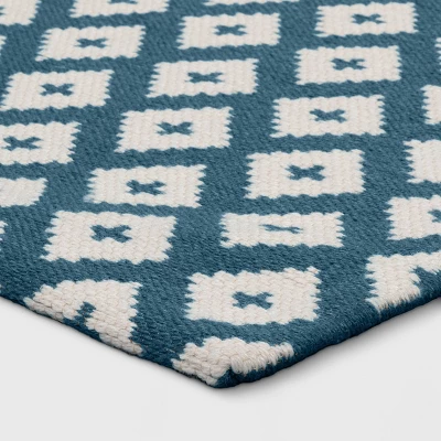 2'x3' Diamond Woven Scatter Accent Rug Blue - Threshold™ 3 2'x3' Diamond Woven Scatter Accent Rug Blue - Threshold™ - Image 2