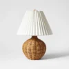 Natural Wicker Table Lamp Brown - Threshold™ Designed With Studio McGee: Chic Pleated Drum Shade, ETL Listed -Threshold™ GUEST 3dfa330c b203 4820 ba59 50c942a2ddc6