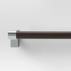 Dark Faux Wood Curtain Rod Nickel - Threshold™ -Threshold™ GUEST 3f1572b1 fc3d 4ce8 8600 dec628aa2d09