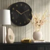 16" Luxe Wall Clock Black/Brass - Threshold™: Sleek Round Design For Home Decor -Threshold™ GUEST 4234eb33 fc59 40d2 9e88 12243a9ed4e6
