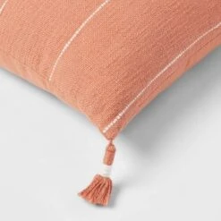 Square Textured Stripe Tassel Decorative Throw Pillow Terracotta - Threshold™ 7 Square Textured Stripe Tassel Decorative Throw Pillow Terracotta - Threshold™ -Threshold™ GUEST 45dd3d45 48be 493e bfee 5515f908a05d