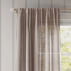 Light Filtering Textural Sheer Curtain Panel Brown - Threshold™ -Threshold™ GUEST 483d2f9d 7b05 4216 bc67 c0212c6184ed