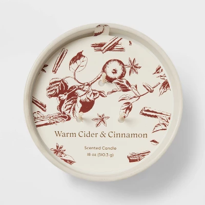 Textured Straight Side Ceramic Warm Cider & Cinnamon Candle White - Threshold™ 6 Textured Straight Side Ceramic Warm Cider & Cinnamon Candle White - Threshold™ - Image 4