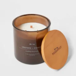 23oz XL 3-Wick Leather + Embers Wooden Amber Glass With Wood Lid And Stamped Logo Amber - Threshold™ 5 23oz XL 3-Wick Leather + Embers Wooden Amber Glass With Wood Lid And Stamped Logo Amber - Threshold™ -Threshold™ GUEST 4fbf95f2 2402 46bf 97f1 6933f738c12d