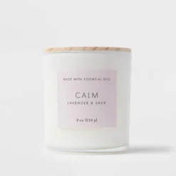 Wood Lidded Glass Wellness Calm Candle - Threshold™ -Threshold™ GUEST 518451c6 213f 4303 ad48 fec583907229