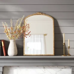 20"x30" Decorative Gold Wall Mantle Mirror Gold - Threshold™