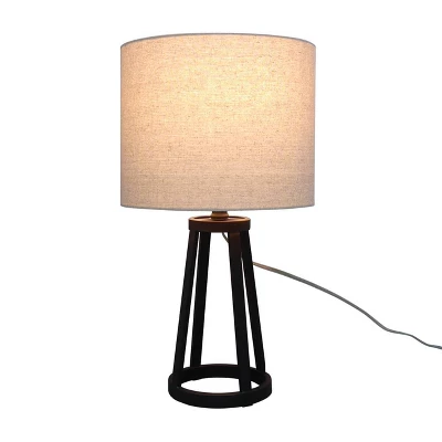 Medium Modern Industrial Assembled Table Lamp Black - Threshold™: UL Listed, Cotton-Linen Shade, Metal Body, No Bulb Included 8 Medium Modern Industrial Assembled Table Lamp Black - Threshold™: UL Listed, Cotton-Linen Shade, Metal Body, No Bulb Included - Image 6
