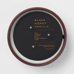 15oz Ceramic Jar 3-Wick Black Honey Vanilla Candle Plum Purple - Threshold™ -Threshold™ GUEST 628598e2 25c1 4401 a53c 5b759f517136