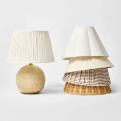 Round Faux Wood Lamp Base Brown - Threshold™ Designed With Studio McGee -Threshold™ GUEST 64e55bef fd98 4da8 8608 17cd78b2c29f