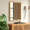 24"x 30" Scalloped Wall Mirror Natural Wood - Threshold™: Modern Style, Rectangle Shape, Wood Frame, Wall Mount -Threshold™ GUEST 65baffde 2ae7 4e5c 8b89 38514a51133a