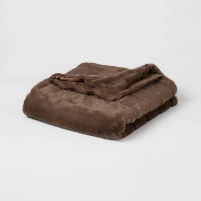 55"x80" Faux Fur Ribbed Bed Throw - Threshold™ 5 55"x80" Faux Fur Ribbed Bed Throw - Threshold™ - Image 3
