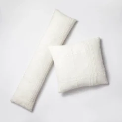 Bed Lumbar Texture Tonal Plaid Decorative Throw Pillow Off White - Threshold™ Designed With Studio McGee: Cotton & Acrylic, Indoor Use -Threshold™ GUEST 6e4e8694 e45e 4612 bee9 e59cc63cd915