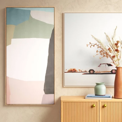 47" X 24" Mauve Abstract Framed Canvas - Threshold™ 3 47" X 24" Mauve Abstract Framed Canvas - Threshold™