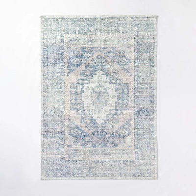 Brighton Distressed Vintage Persian Rug Light Blue - Threshold™ Designed With Studio McGee 6 Brighton Distressed Vintage Persian Rug Light Blue - Threshold™ Designed With Studio McGee - Image 4