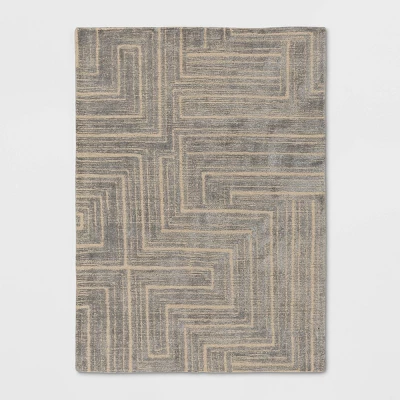 Linen Shine Overtufted Area Rug Gray/Ivory - Threshold™ 6 Linen Shine Overtufted Area Rug Gray/Ivory - Threshold™ - Image 4