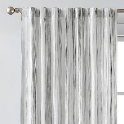 1pc 50"x84" Light Filtering Striped Curtain Panel Gray - Threshold™ 3 1pc 50"x84" Light Filtering Striped Curtain Panel Gray - Threshold™