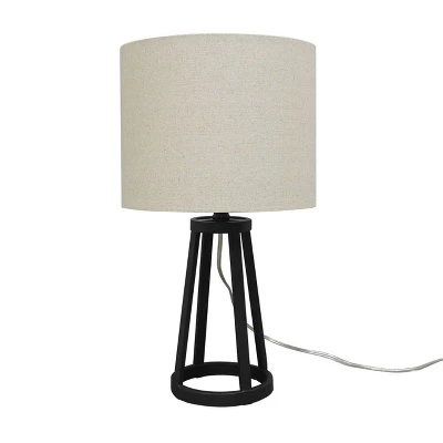 Medium Modern Industrial Assembled Table Lamp Black - Threshold™: UL Listed, Cotton-Linen Shade, Metal Body, No Bulb Included 7 Medium Modern Industrial Assembled Table Lamp Black - Threshold™: UL Listed, Cotton-Linen Shade, Metal Body, No Bulb Included - Image 5