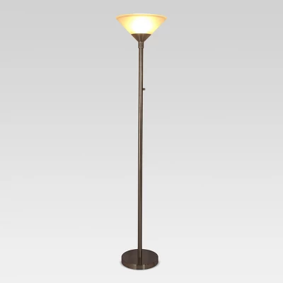 Torchiere Floor Lamp With Glass Shade - Threshold™ 3 Torchiere Floor Lamp With Glass Shade - Threshold™