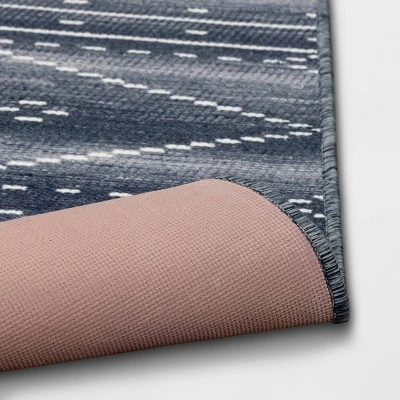 2'4"x3'9" Woven Tapestry Rug With Fringe Indigo - Threshold™ 5 2'4"x3'9" Woven Tapestry Rug With Fringe Indigo - Threshold™ - Image 3