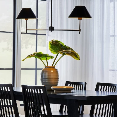 Metal Two Arm Shaded Chandelier Ceiling Light Black - Threshold™ Designed With Studio McGee 4 Metal Two Arm Shaded Chandelier Ceiling Light Black - Threshold™ Designed With Studio McGee - Image 2