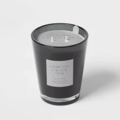 Colored Vase Glass With Dustcover & Black Teak Candle Black - Threshold™ -Threshold™ GUEST 7eb20721 3aad 4b54 8e74 2e0b39a53599