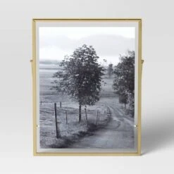 9" X 11" Float To 8" X 10" Linear Metal Easel Single Image Frame Brass - Threshold™ -Threshold™ GUEST 8354d4de 129f 4921 a25f 39b80092cda9