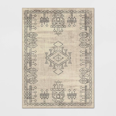 Hancock Distressed Center Motif Rug Beige - Threshold™ 7 Hancock Distressed Center Motif Rug Beige - Threshold™ - Image 5
