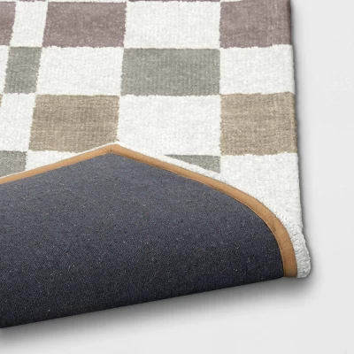 Checkered Woven Flatweave Area Rug White - Threshold™ 5 Checkered Woven Flatweave Area Rug White - Threshold™ - Image 3