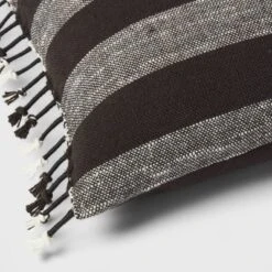 Square Modern Woven Stripe Decorative Throw Pillow Black - Threshold™ -Threshold™ GUEST 85268802 af57 4730 994d 7f539fe3a016