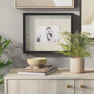 11"x14" Shadow Box Frame Black - Threshold™: Modern Wall-Mounted MDF Display Case, Sawtooth Back 3 11"x14" Shadow Box Frame Black - Threshold™: Modern Wall-Mounted MDF Display Case, Sawtooth Back