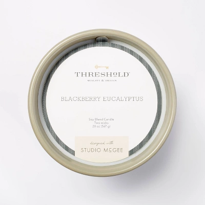 20oz Ceramic Blackberry Eucalyptus Candle Green - Threshold™ Designed With Studio McGee 5 20oz Ceramic Blackberry Eucalyptus Candle Green - Threshold™ Designed With Studio McGee - Image 3