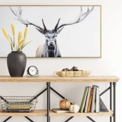 47" X 24" Deer Framed Wall Canvas - Threshold™