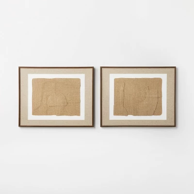 (Set Of 2) 16" X 20" Jute Framed Wall Canvases Walnut - Threshold™ Designed With Studio McGee 4 (Set Of 2) 16" X 20" Jute Framed Wall Canvases Walnut - Threshold™ Designed With Studio McGee - Image 2